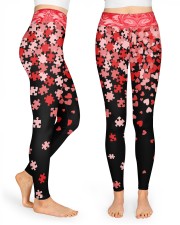 Autism Awareness Valentine High Waist Leggings front