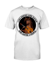 I Like Horses And Guitar Classic T-Shirt front