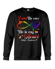 I Am His Voice He Is My Heart Crewneck Sweatshirt tile