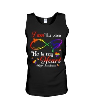 I Am His Voice He Is My Heart Unisex Tank tile