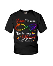 I Am His Voice He Is My Heart Youth T-Shirt tile