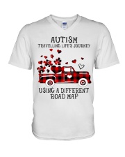 Different Road Map V-Neck T-Shirt tile