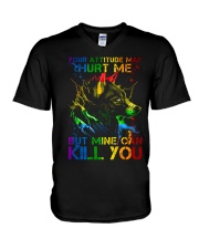 Your Attitude May Hurt Me V-Neck T-Shirt tile