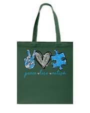 PEACE LOVE AUTISM Tote Bag tile