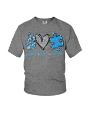 PEACE LOVE AUTISM Youth T-Shirt tile
