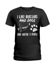 I Like Guitars And Dogs Ladies T-Shirt tile