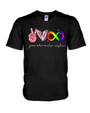 Autism acceptance V-Neck T-Shirt tile