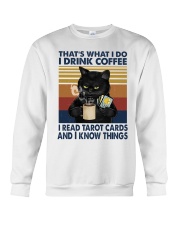 I Drink Coffee I Read Tarot Cards Crewneck Sweatshirt tile