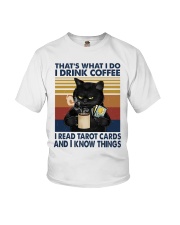 I Drink Coffee I Read Tarot Cards Youth T-Shirt tile