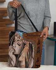 Indigenous Leather Pattern Print All-over Tote aos-all-over-tote-lifestyle-front-10