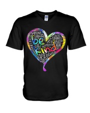 A World Where You Can Be Anything Be Kind V-Neck T-Shirt tile