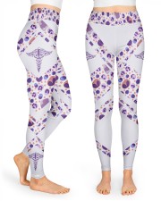 Medical Technologist Leather Pattern Print High Waist Leggings front