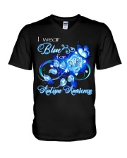 I Wear Blue V-Neck T-Shirt tile