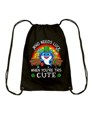 Who Needs Luck St Patrick's Day Drawstring Bag tile