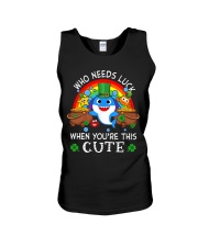 Who Needs Luck St Patrick's Day Unisex Tank tile