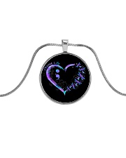 Choose life Metallic Circle Necklace tile