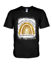 Childhood Cancer Awareness V-Neck T-Shirt tile
