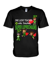 One Lucky Teacher St Patrick's Day V-Neck T-Shirt tile