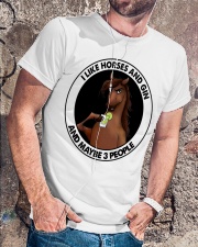 I Like Horses And Gin Classic T-Shirt lifestyle-mens-crewneck-front-4