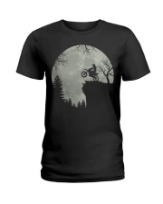 Dirt Bike Moon Ladies T-Shirt tile