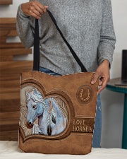 Love Horses Leather Pattern Print All-over Tote aos-all-over-tote-lifestyle-front-10