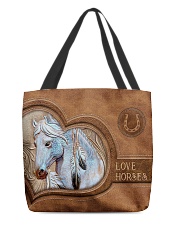 Love Horses Leather Pattern Print All-over Tote back