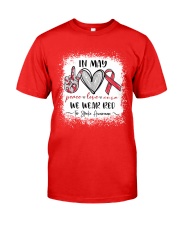 In May We Wear Red For Stroke Awareness Classic T-Shirt front
