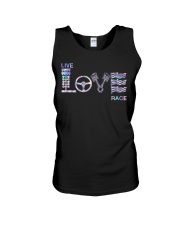 Live Love Race Unisex Tank tile
