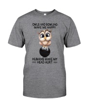Owls And Bowling Classic T-Shirt front