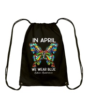 In April We Wear Blue Drawstring Bag tile