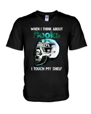 When I Think About Books V-Neck T-Shirt tile