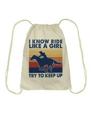 Ride like a girl Drawstring Bag tile