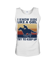 Ride like a girl Unisex Tank tile