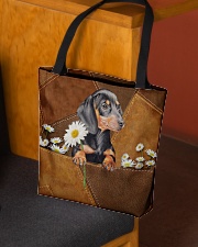 Lovely Dachshund Leather Pattern Print All-over Tote aos-all-over-tote-lifestyle-front-02