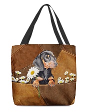 Lovely Dachshund Leather Pattern Print All-over Tote front