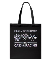Easily Distracted By Cats And Racing Tote Bag tile