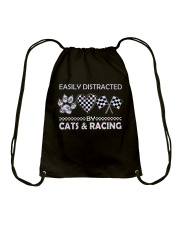 Easily Distracted By Cats And Racing Drawstring Bag tile