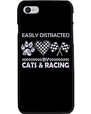 Easily Distracted By Cats And Racing Phone Case tile