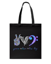 Peace love low key Tote Bag tile