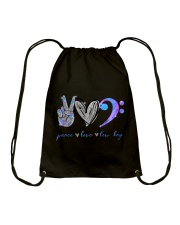 Peace love low key Drawstring Bag tile
