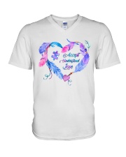 Accept Understand Love V-Neck T-Shirt tile