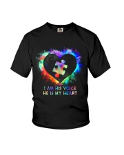 I Am His Voice He Is My Heart Youth T-Shirt tile