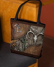 Hunting leather pattern print tote All-over Tote aos-all-over-tote-lifestyle-front-02