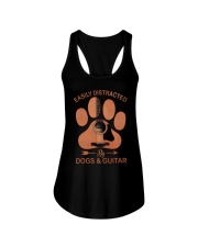 Easily Distracted By Dogs and Guitar Ladies Flowy Tank tile