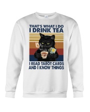 I Drink Tea I Read Tarot Cards Crewneck Sweatshirt tile