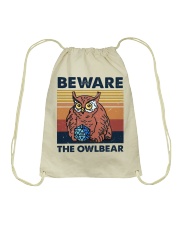 Beware the owlbear Drawstring Bag tile