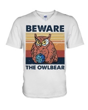 Beware the owlbear V-Neck T-Shirt tile