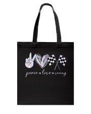 Peace Love Racing Tote Bag tile