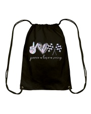 Peace Love Racing Drawstring Bag tile