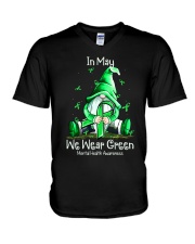 In May We Wear Green For Mental Health Awareness V-Neck T-Shirt tile